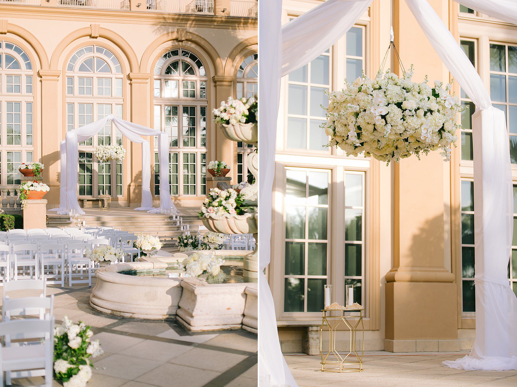 wedding ceremony in Center Court at The Ritz-Carlton Naples Florida