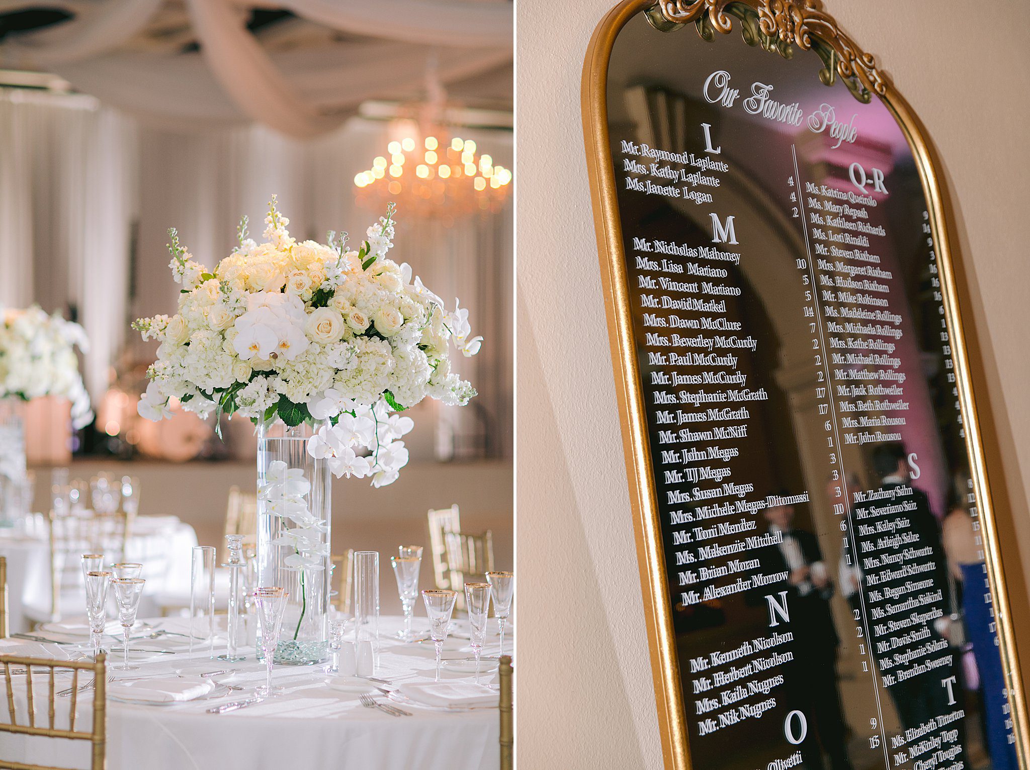 wedding reception in the Vanderbilt ballroom at The Ritz-Carlton Naples Florida