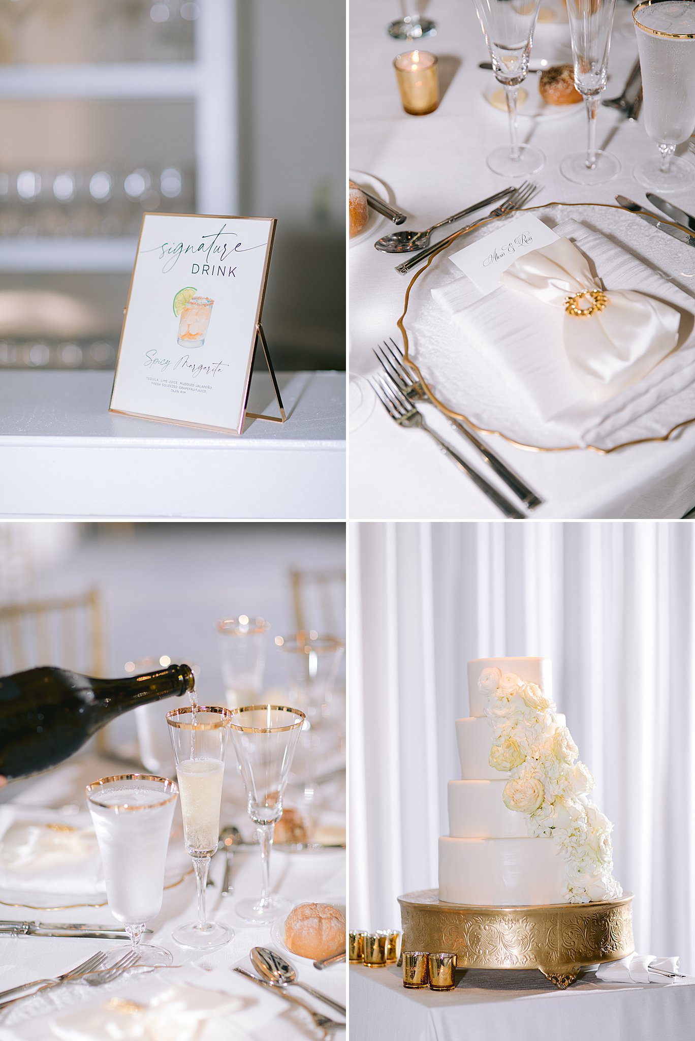 wedding cake in the Vanderbilt ballroom at The Ritz-Carlton Naples Florida
