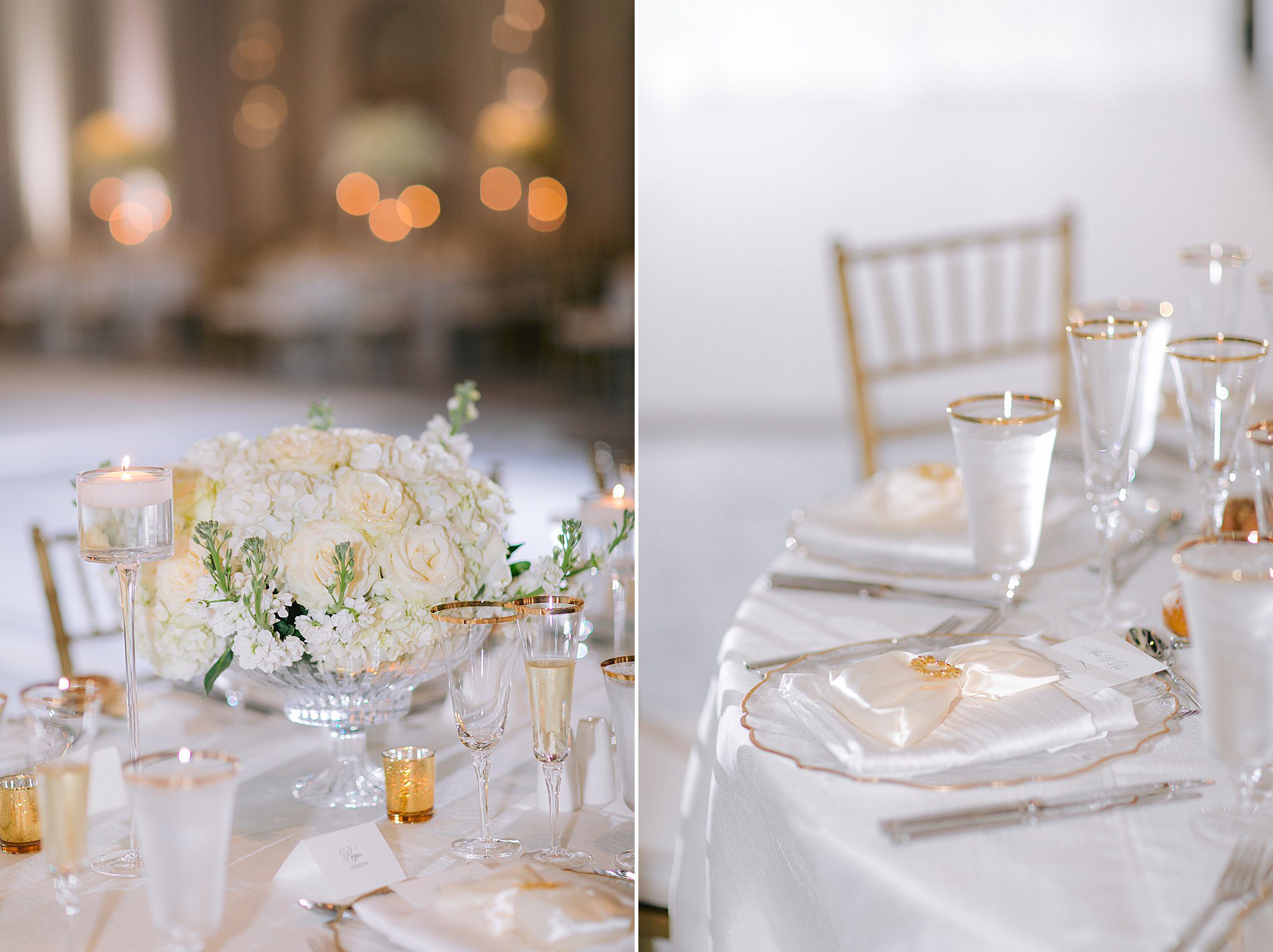 wedding decor in the Vanderbilt ballroom at The Ritz-Carlton Naples Florida