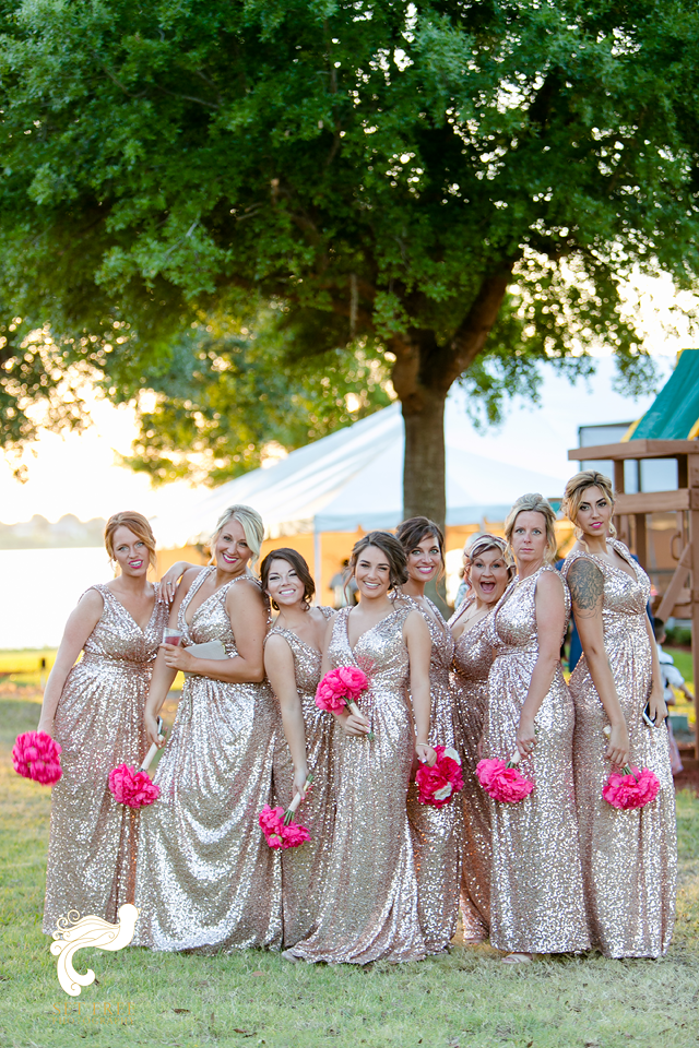 naples florida wedding photographer gold sequin pink navy blue